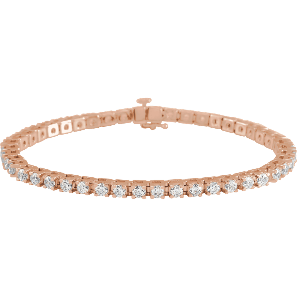 14K Rose Gold 5 CTW Natural Diamond Tennis Bracelet