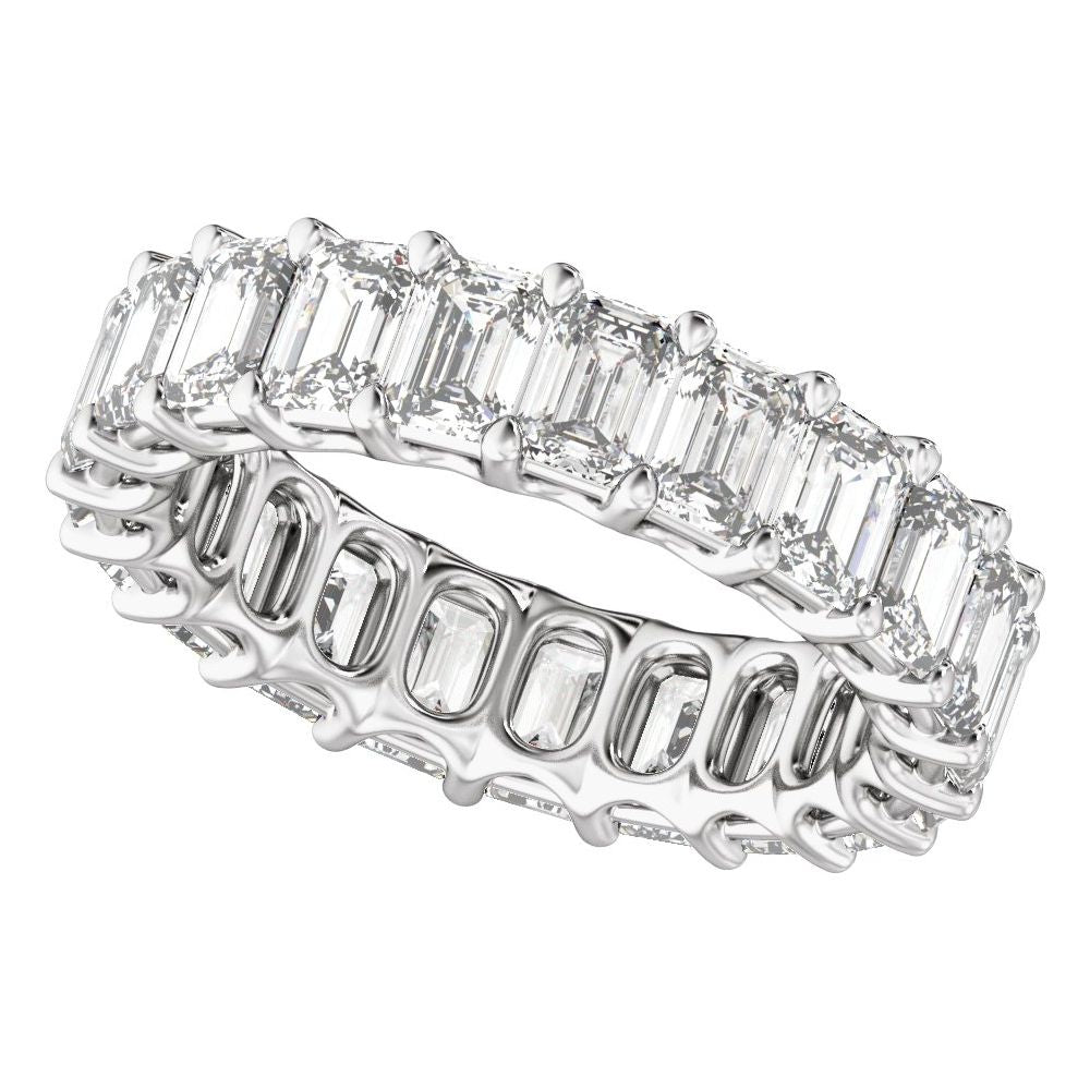 Emerald Diamond 6 Carats - 14K White Gold