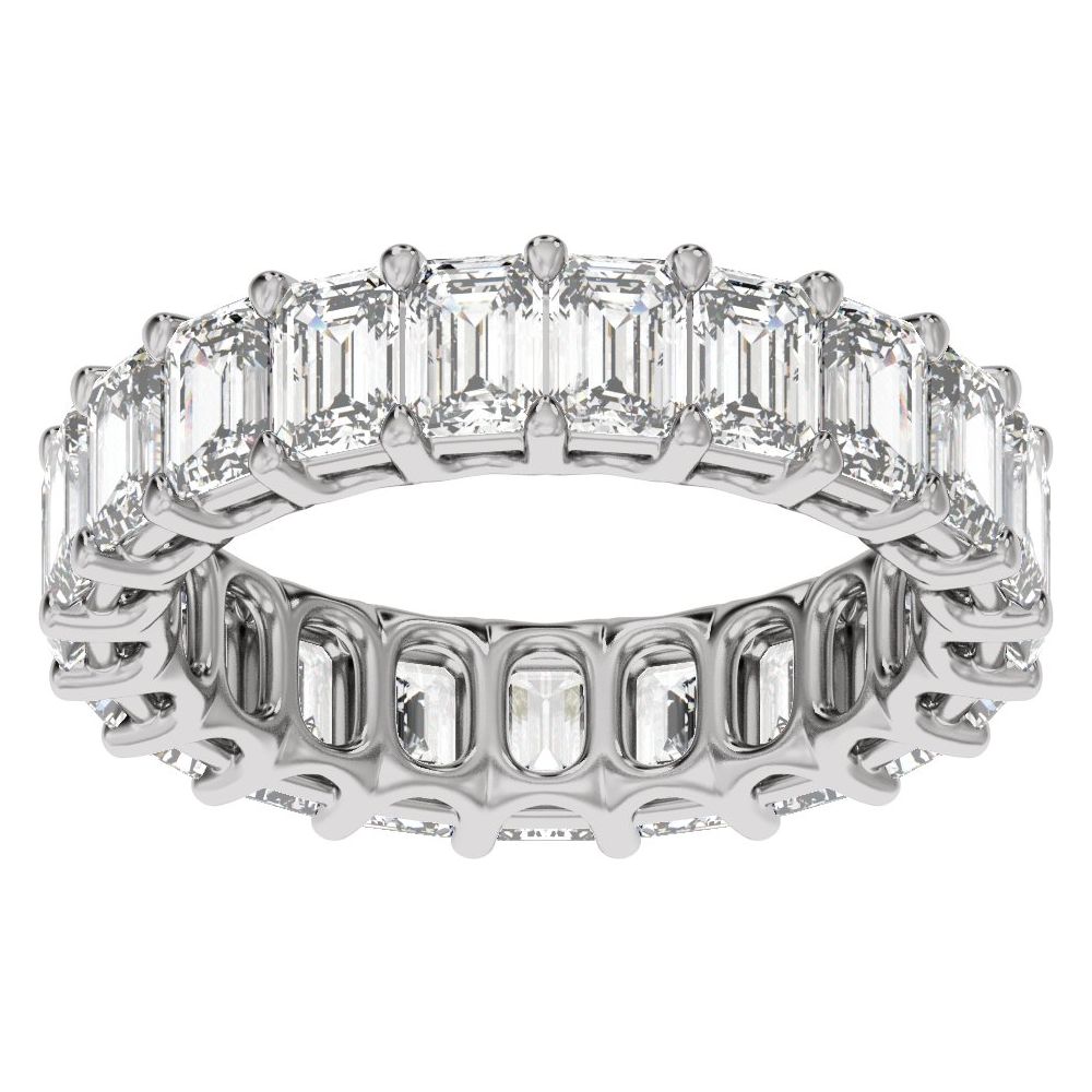 Emerald Diamond 6 Carats - 14K White Gold