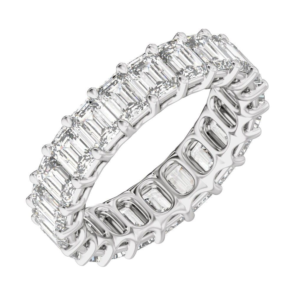 Emerald Diamond 6 Carats - 14K White Gold