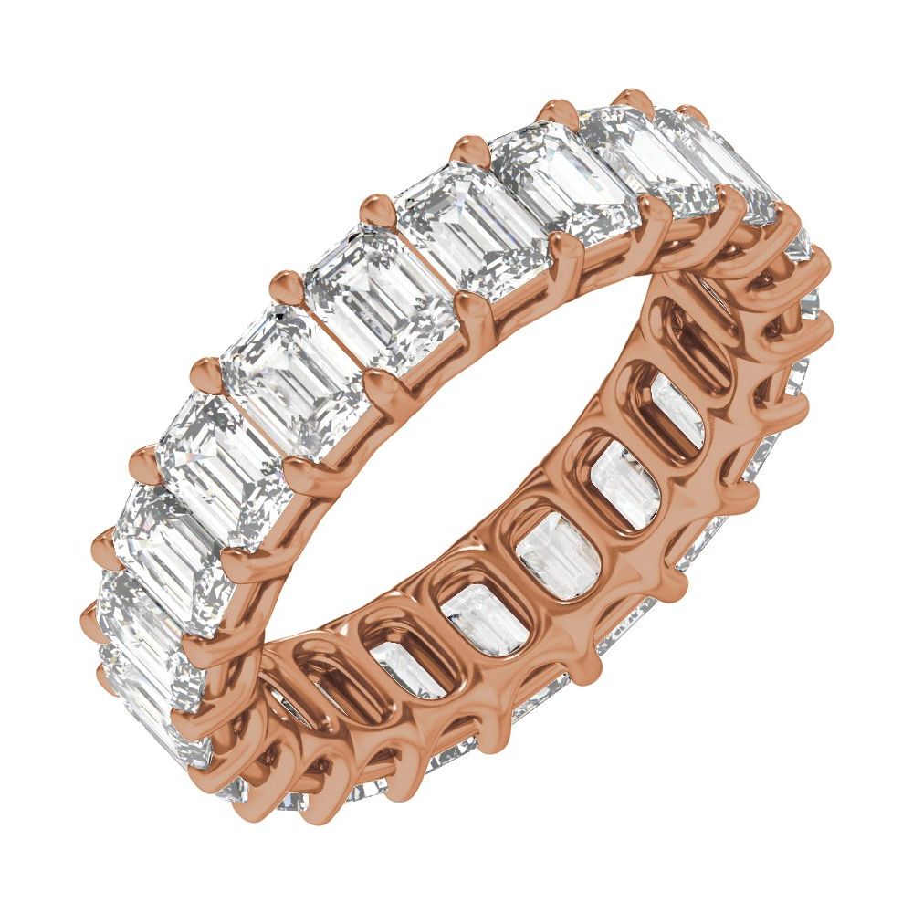 Emerald Diamond 6 Carats - 14K Rose Gold