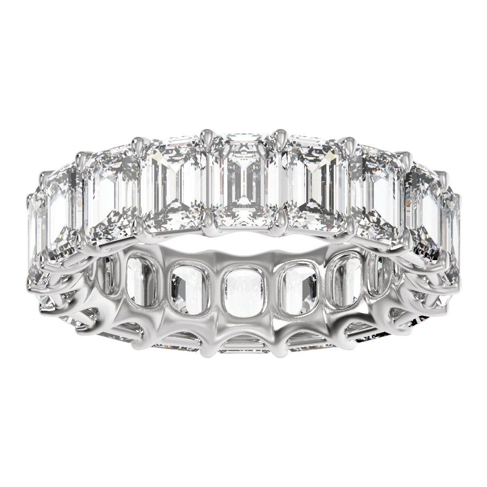 Emerald Diamond 9 | 10 Carats - 14K White Gold