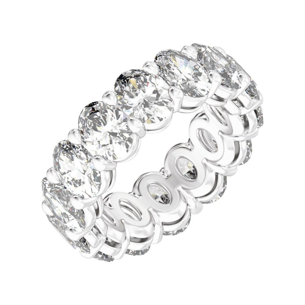 Oval Diamond 5 Carats - 14K White Gold