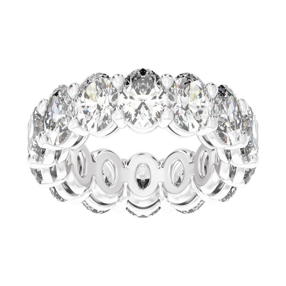 Oval Diamond 5 Carats - 14K White Gold
