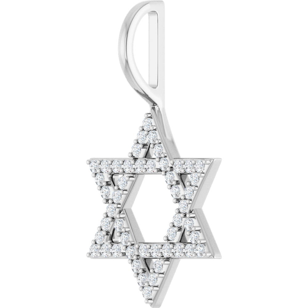 Star of David Natural Diamond Pendant