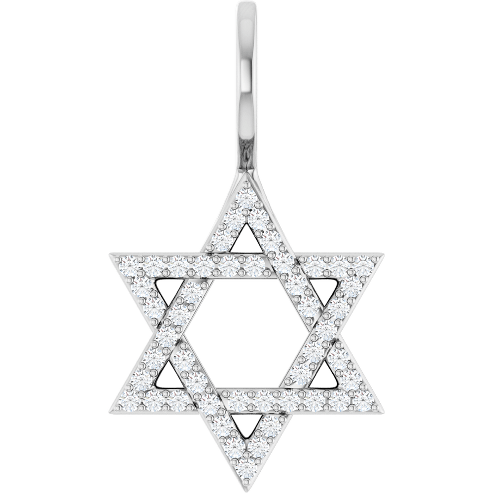 Star of David Natural Diamond Pendant