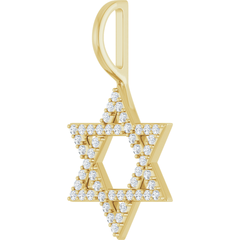 Star of David Natural Diamond Pendant