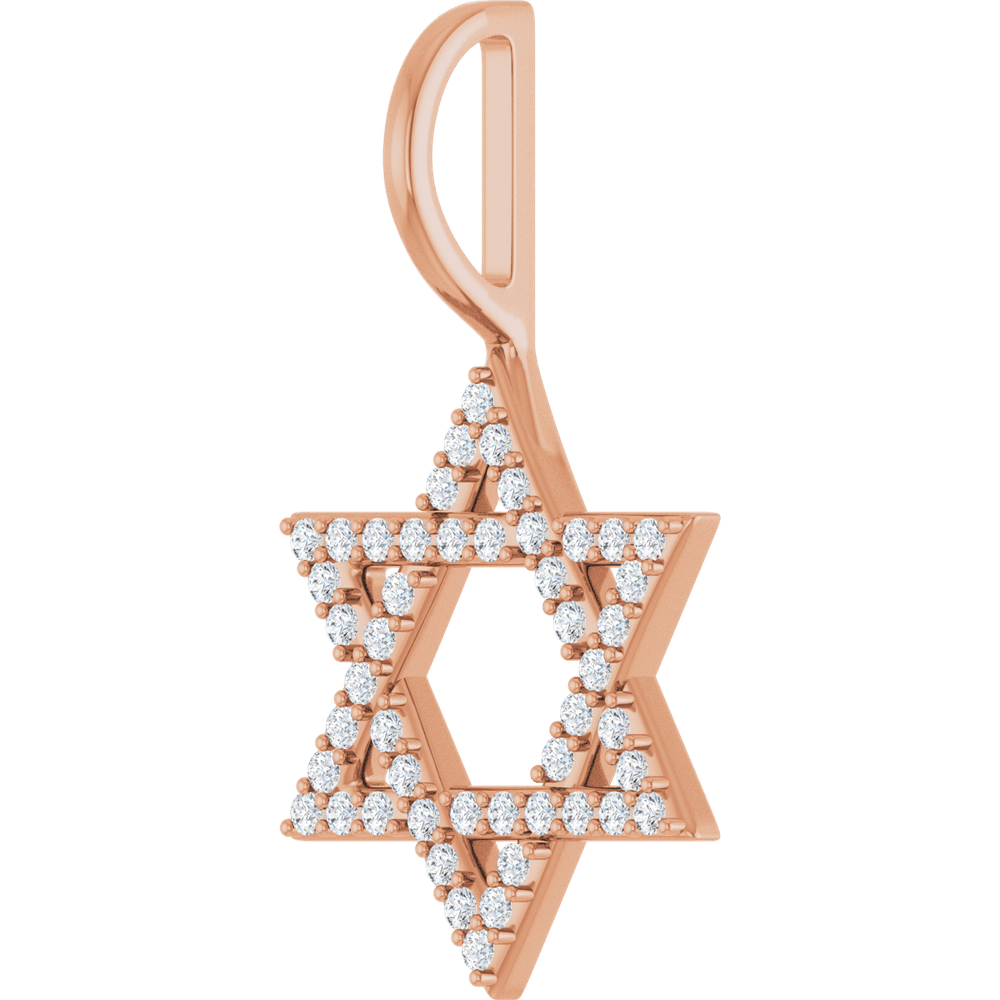 Star of David Natural Diamond Pendant