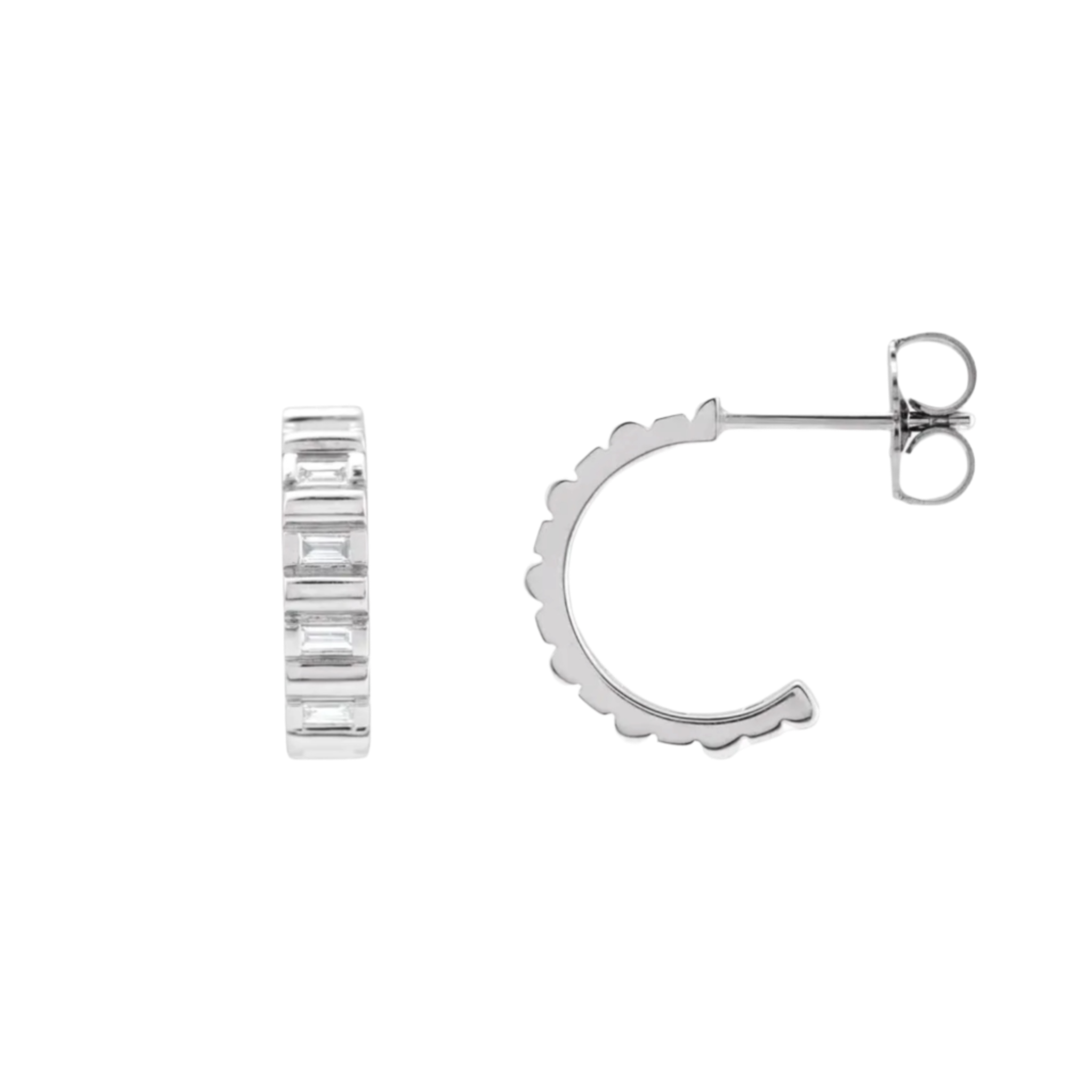 Natural Diamond Hoop Earrings - Platinum