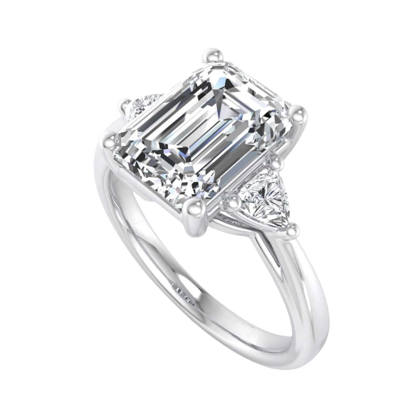 The Emerald — Platinum Three Stone