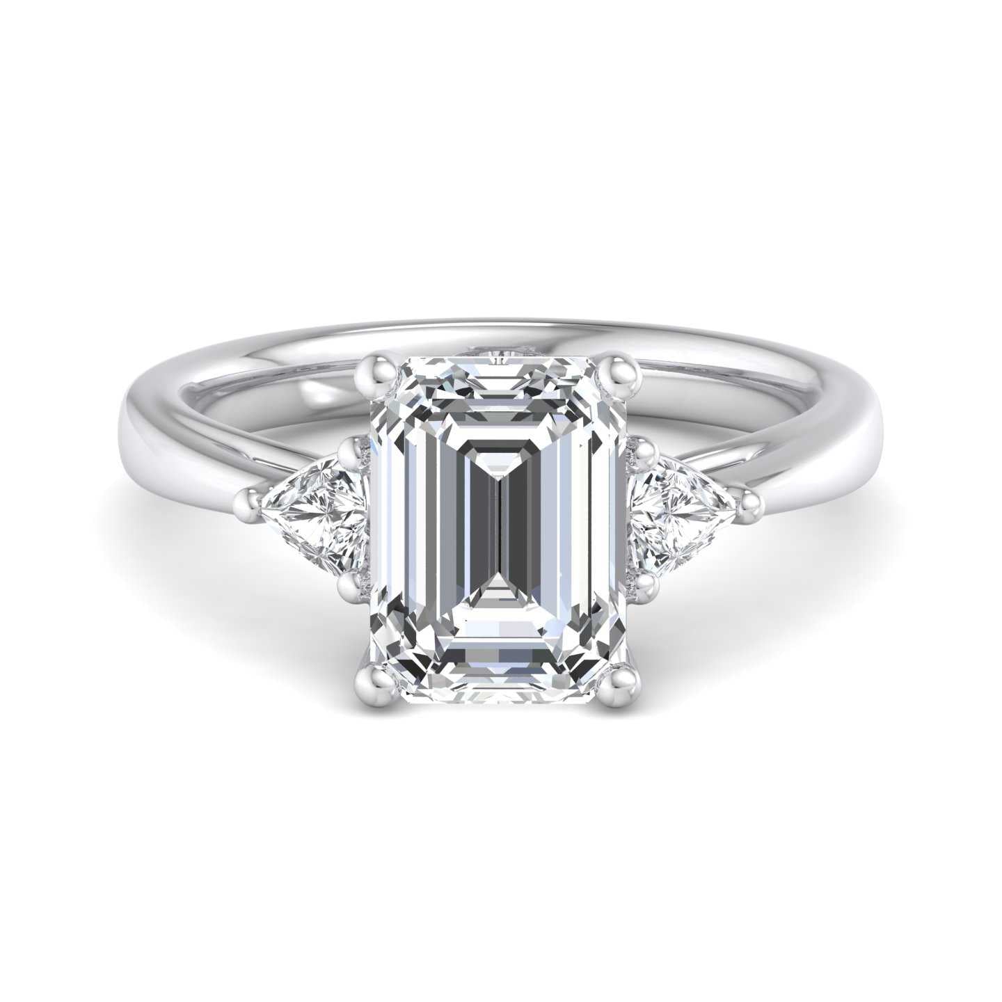 The Emerald — Platinum Three Stone
