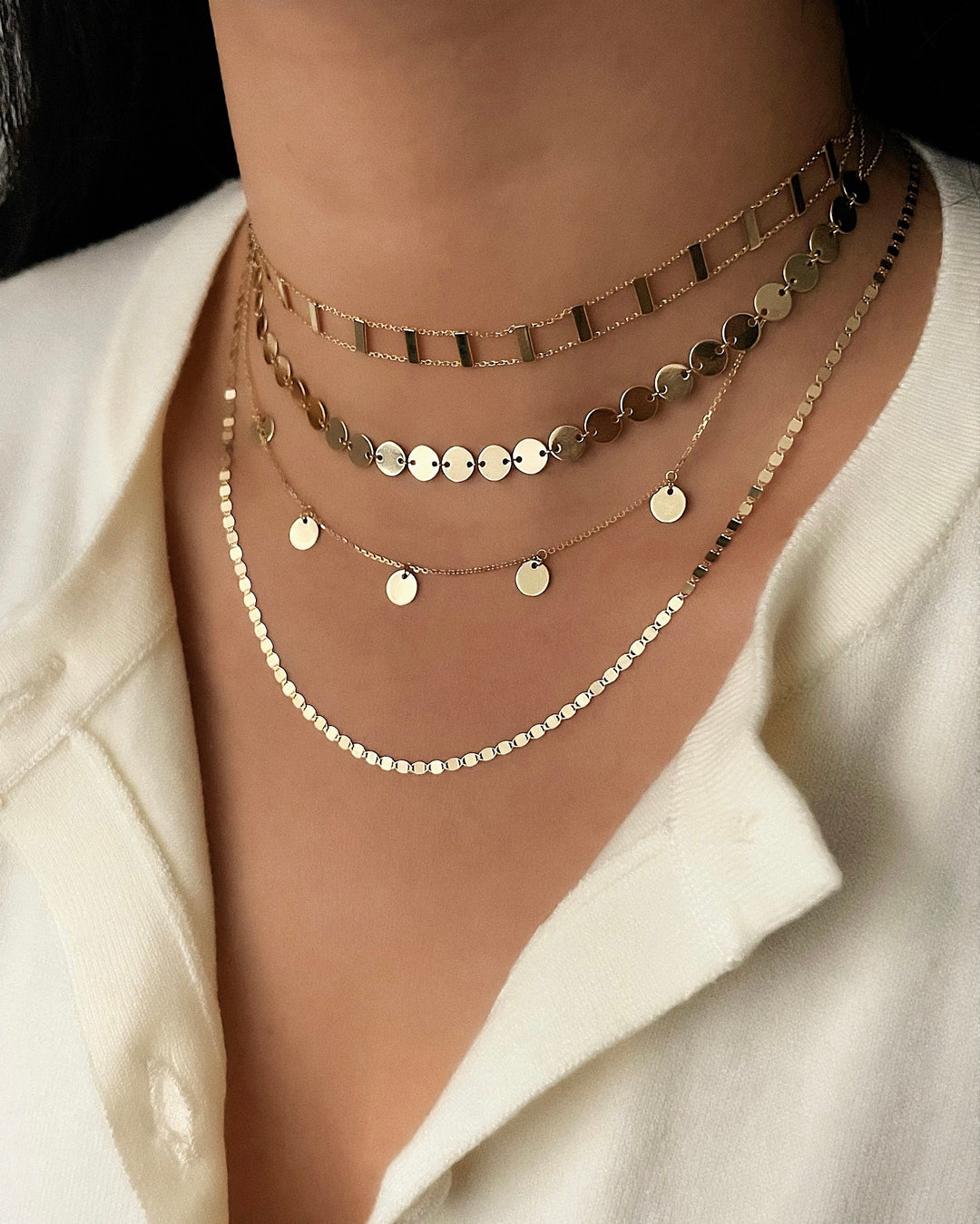 14k Gold Fringe Necklace