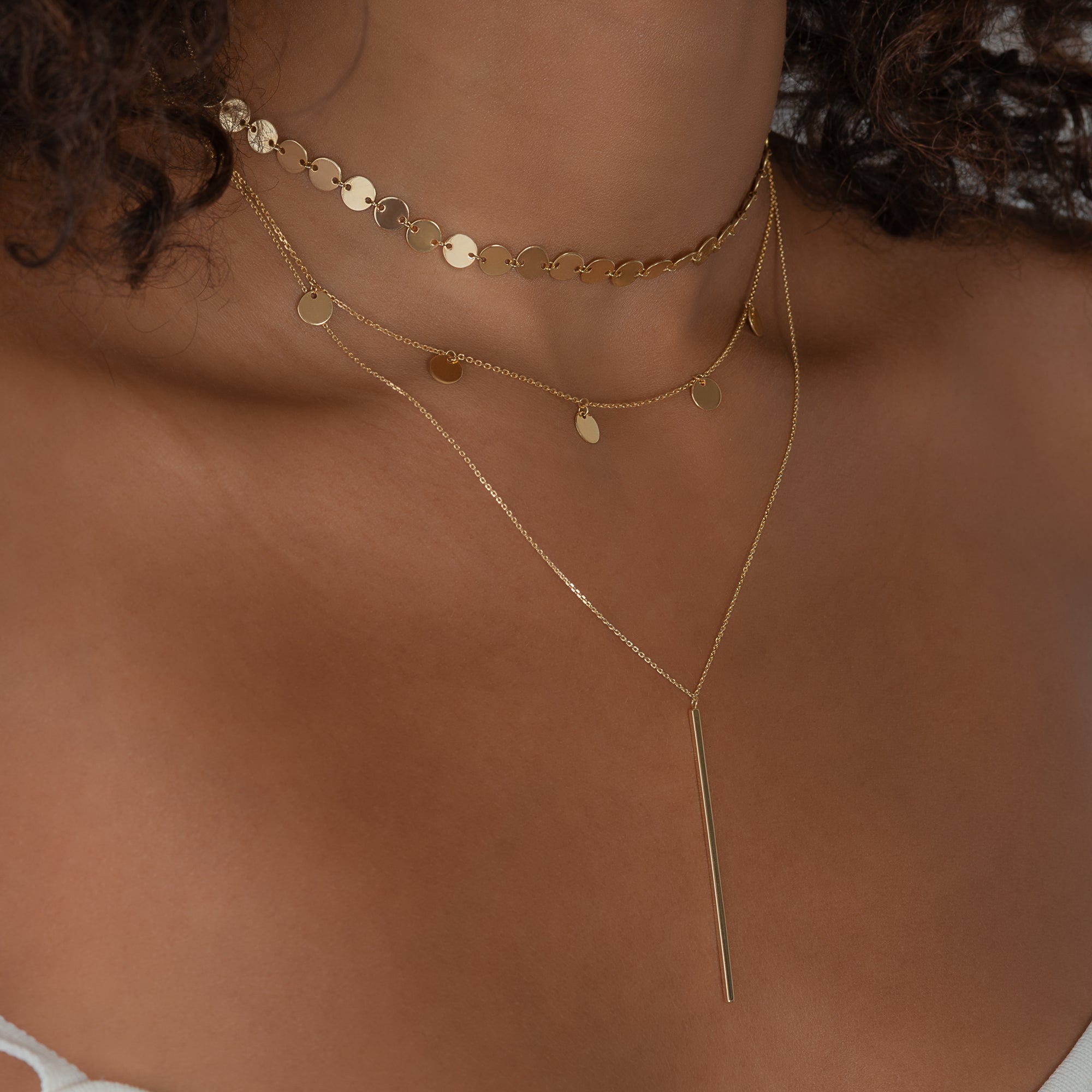 14k Gold Fringe Necklace