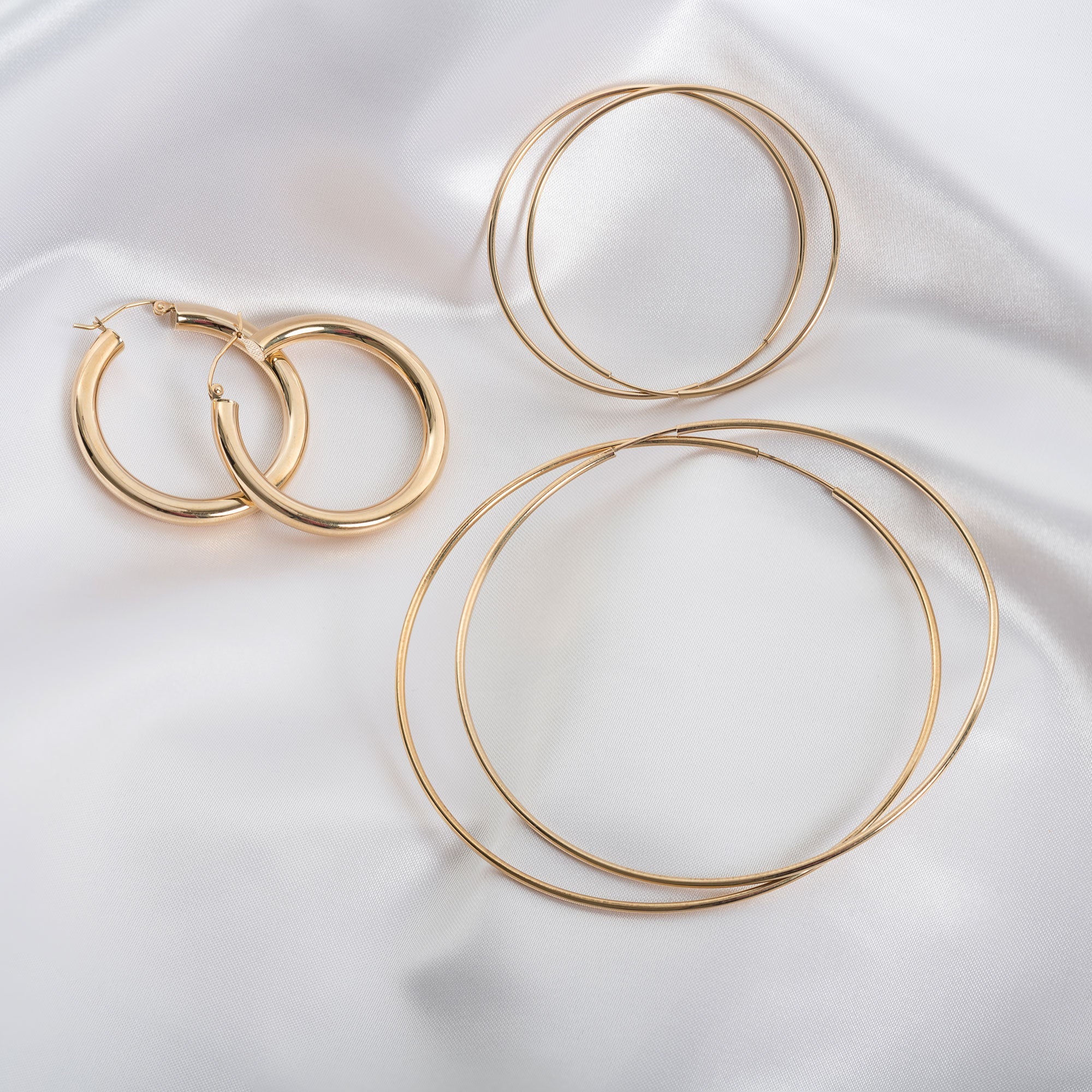 14k Gold Large Hoop Earrings