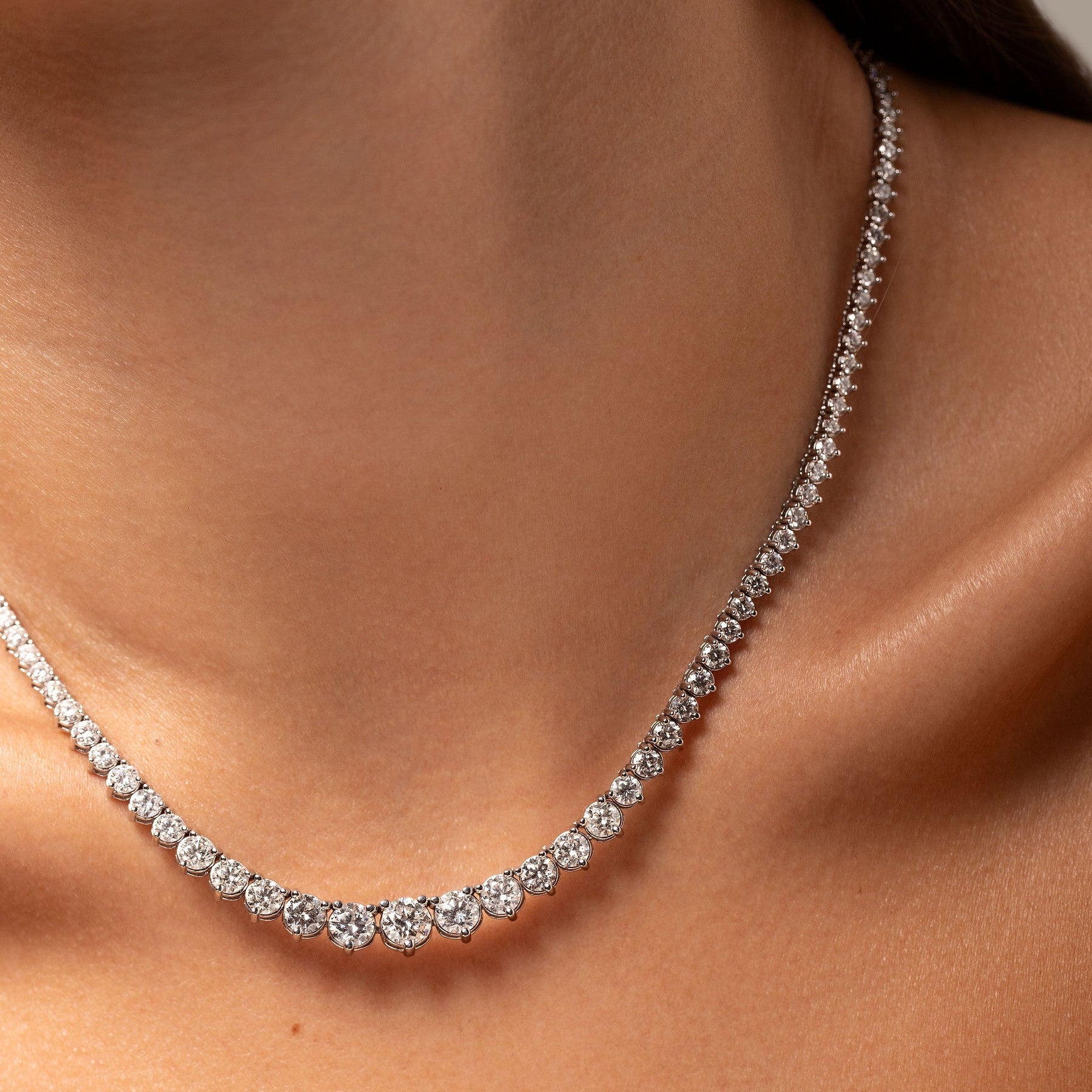 15 CTW Moissanite Tennis Necklace