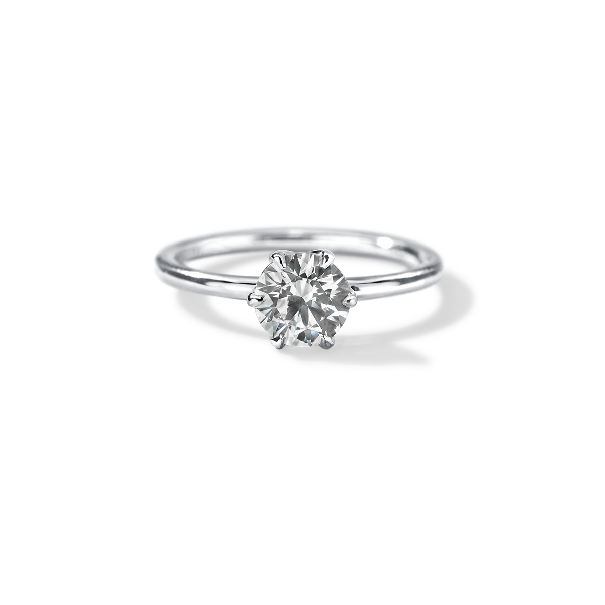 18K Gold Low Profile Engagement Ring