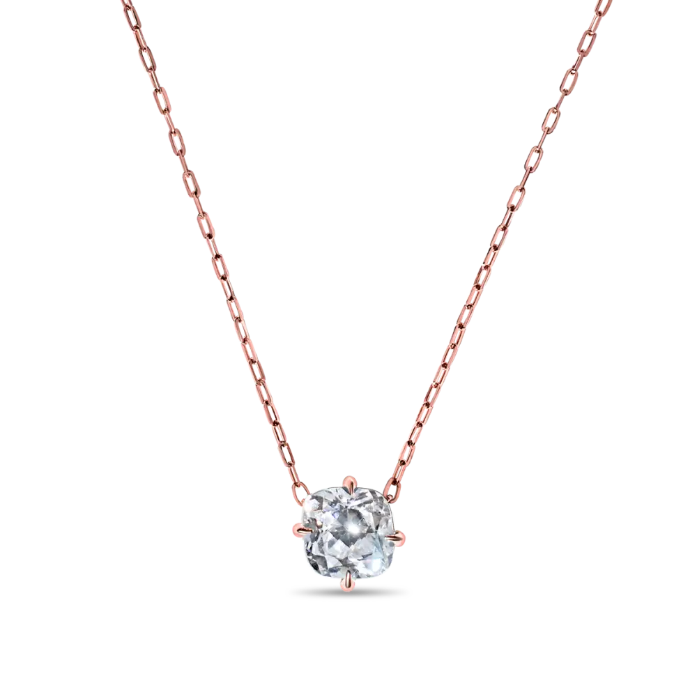 14K Rose Gold Pendant Cushion 