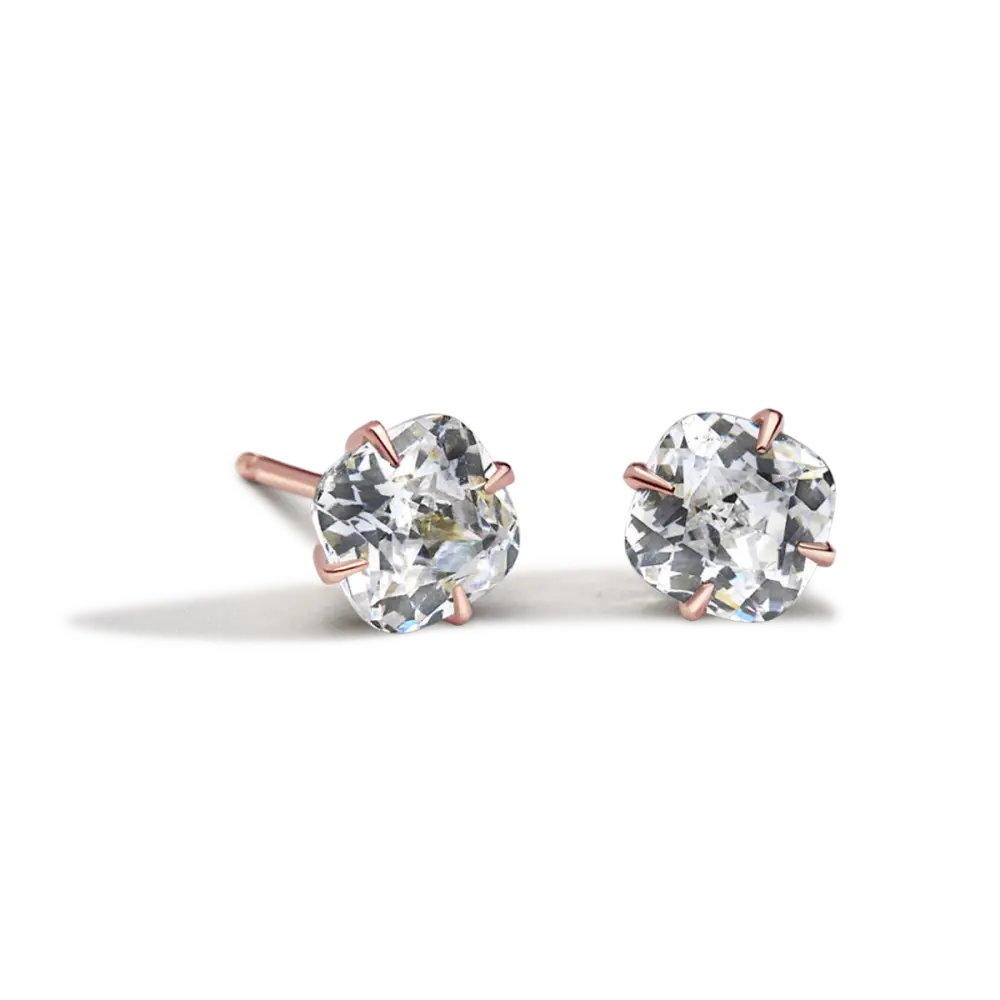 CUSHION STUDS - 14K Rose Gold / Cushion