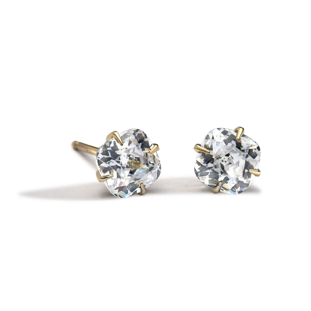 CUSHION STUDS - 14K Yellow Gold / Cushion