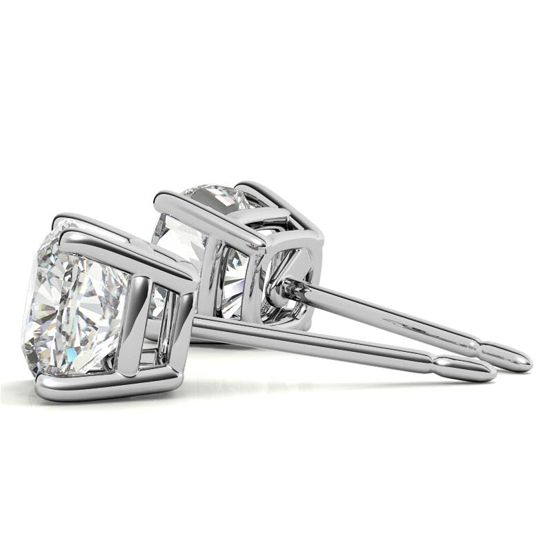4.00 CTW Moissanite Cushion Cut Stud Earrings