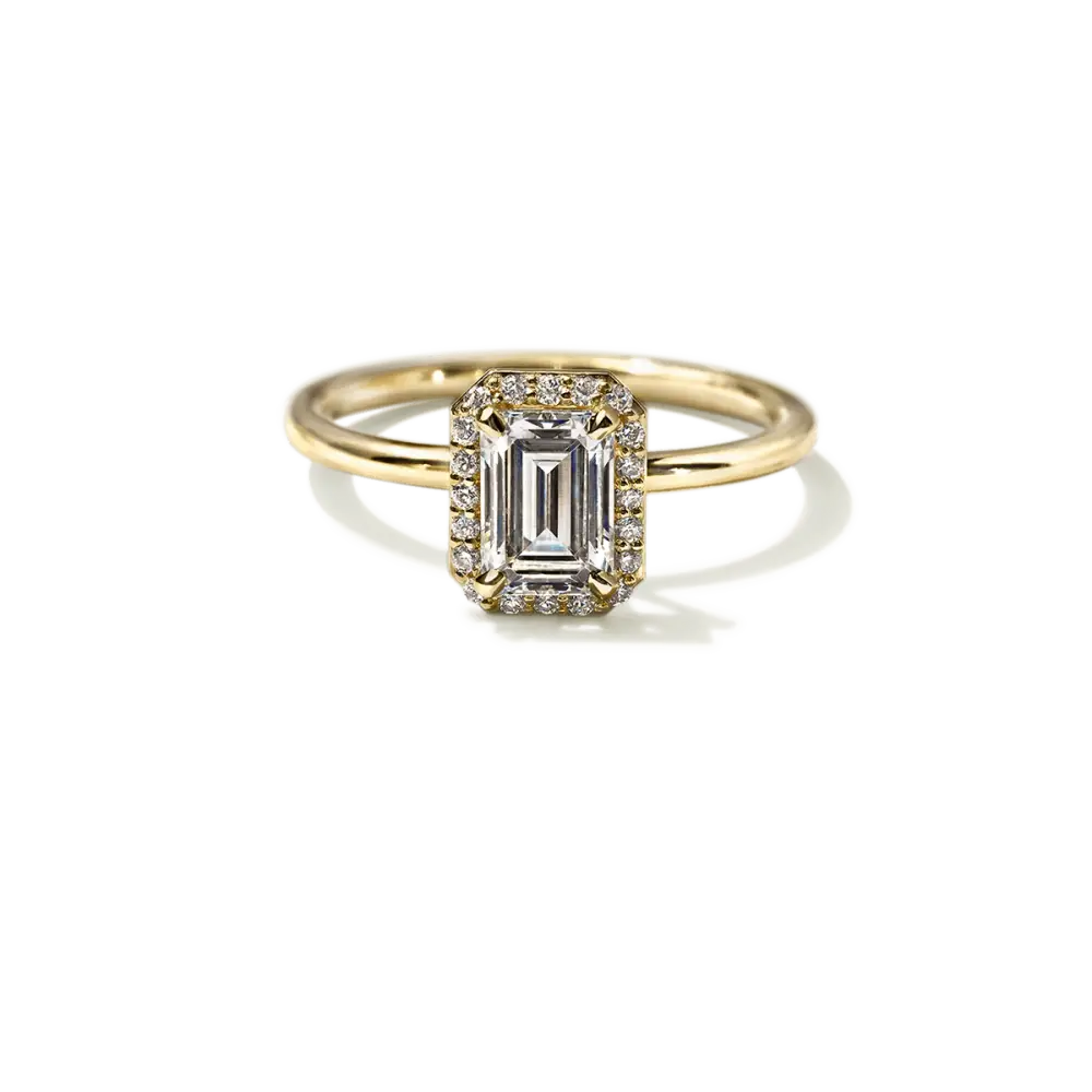ELEANOR - HALO - 18K Yellow Gold / Emerald - Engagement Ring