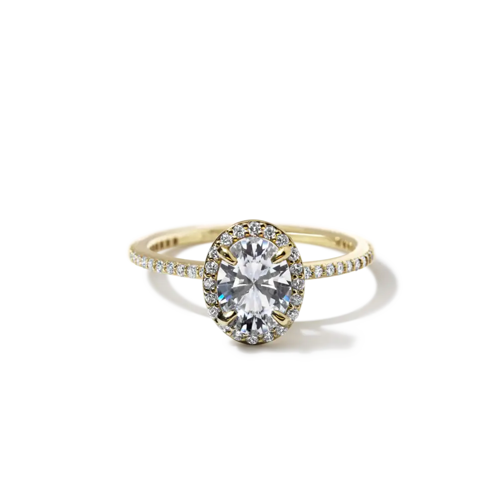 EMMELINE - NATURAL HALO PAVE - 18K Yellow Gold / Oval - Engagement Ring