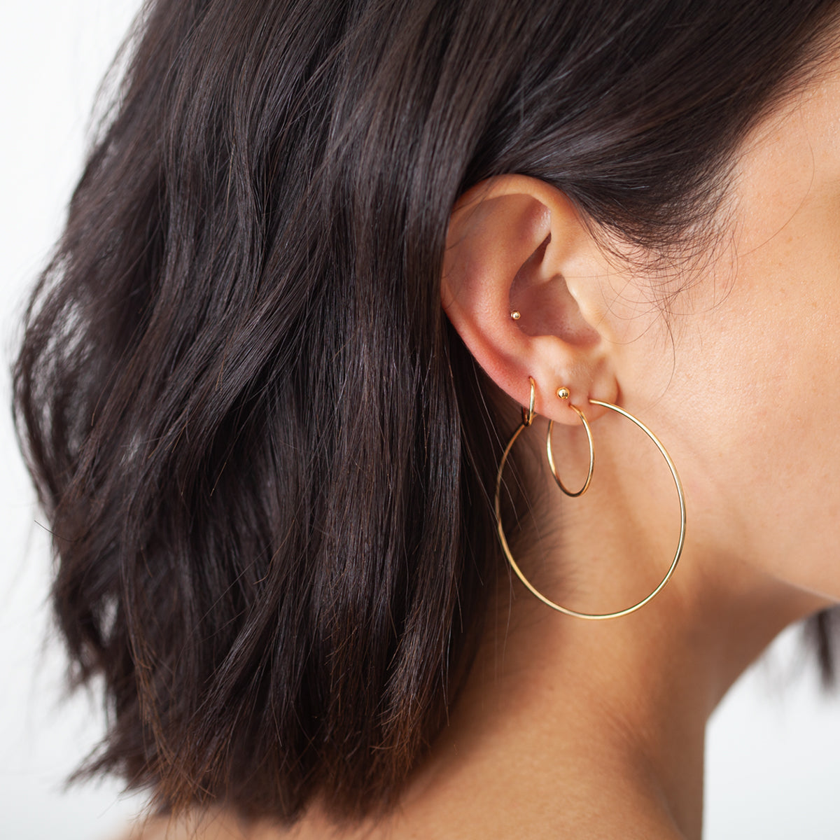 14k Gold Large Hoop Earrings