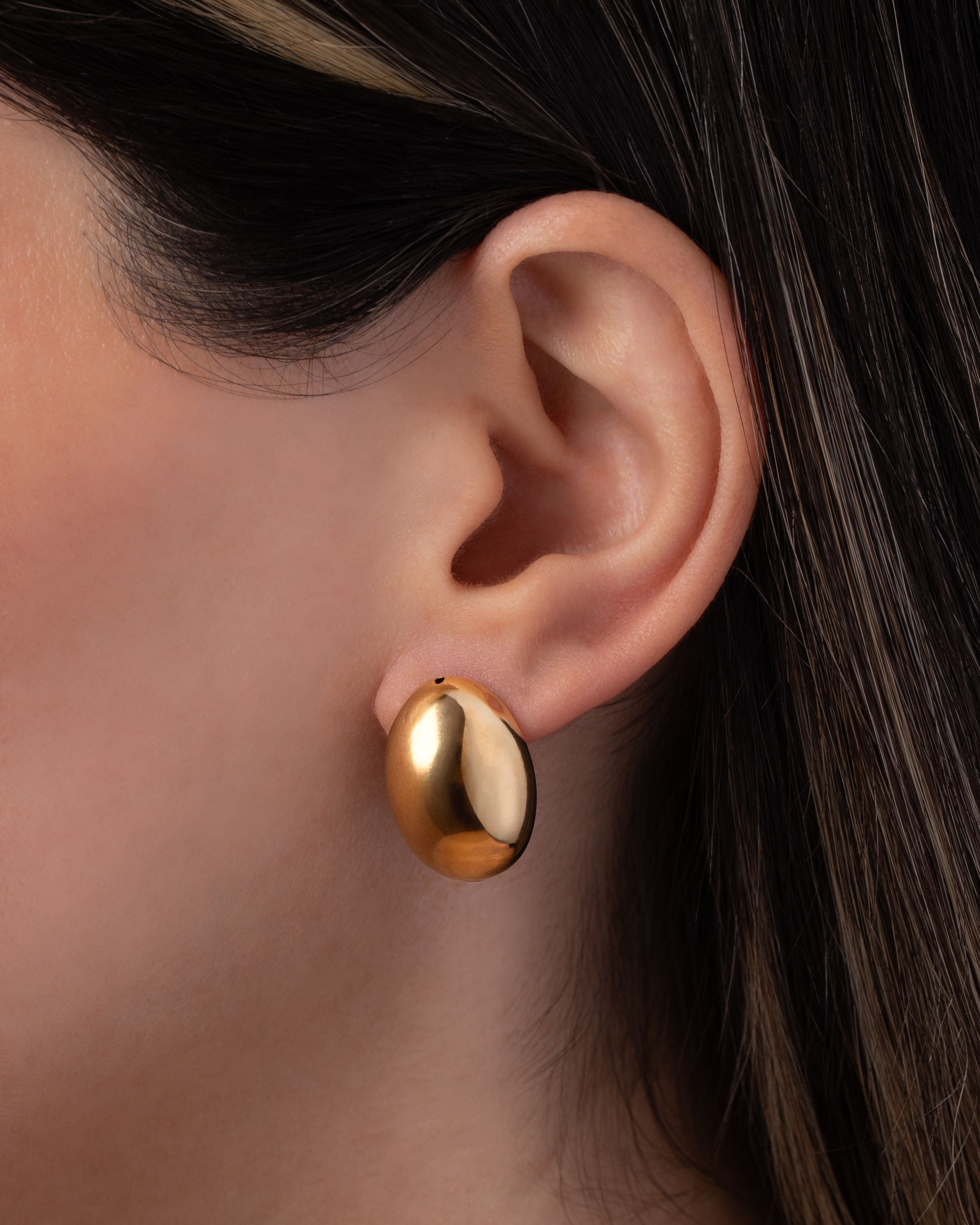 14K Gold Half Dome Studs