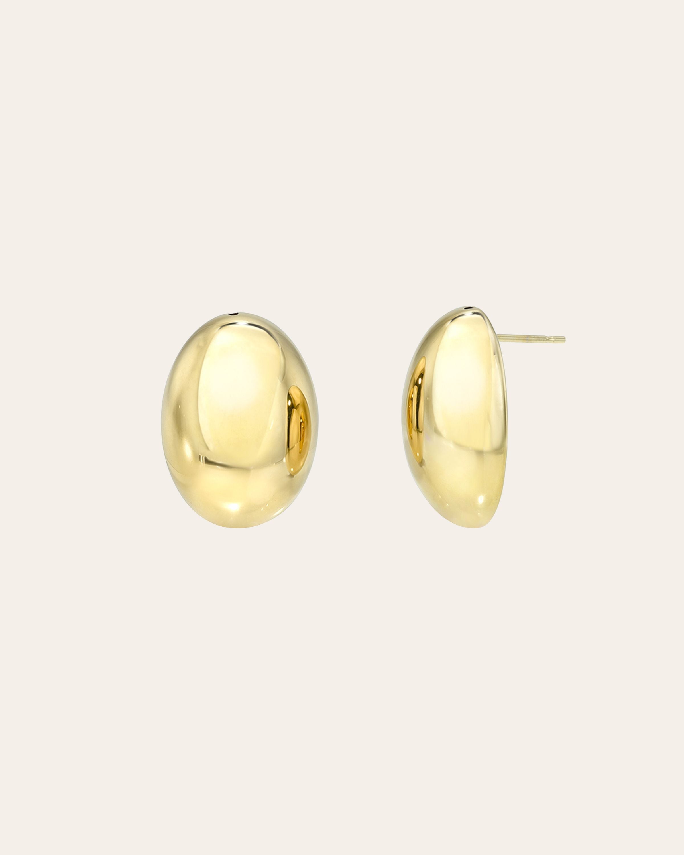 14K Gold Half Dome Studs