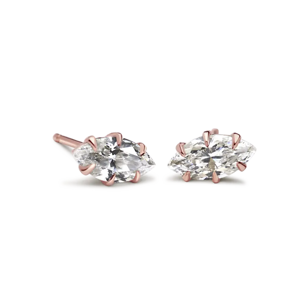 MARQUISE STUDS - 14K Rose Gold / Marquise