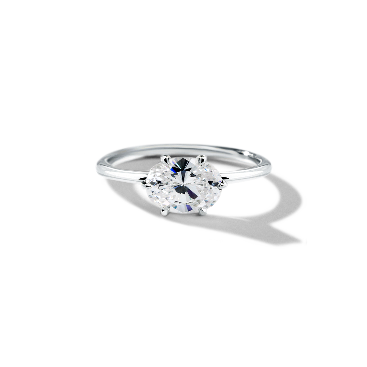 18K Gold East-West Engagement Ring