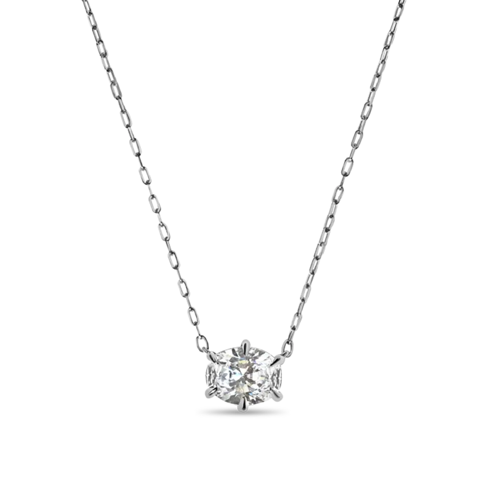 OVAL PENDANT - 14K White Gold / Oval