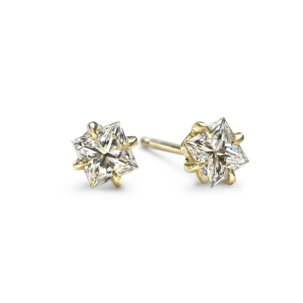 PRINCESS STUDS - 14K Yellow Gold / Princess