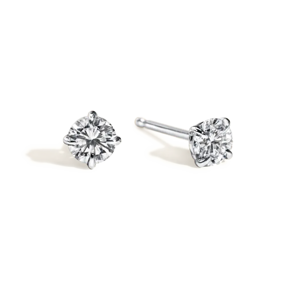 ROUND 4 PRONG STUDS - 14K White Gold / Round
