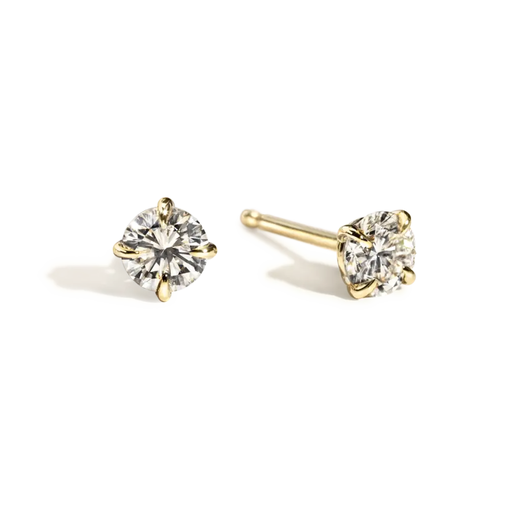 ROUND 4 PRONG STUDS - 14K Yellow Gold / Round