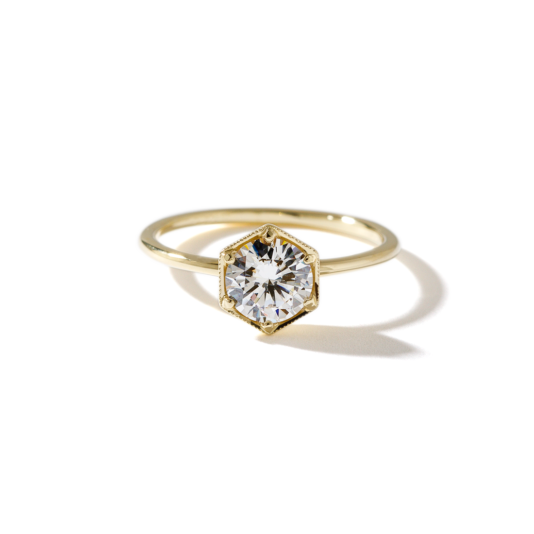 18K Gold Bezel Engagement Ring